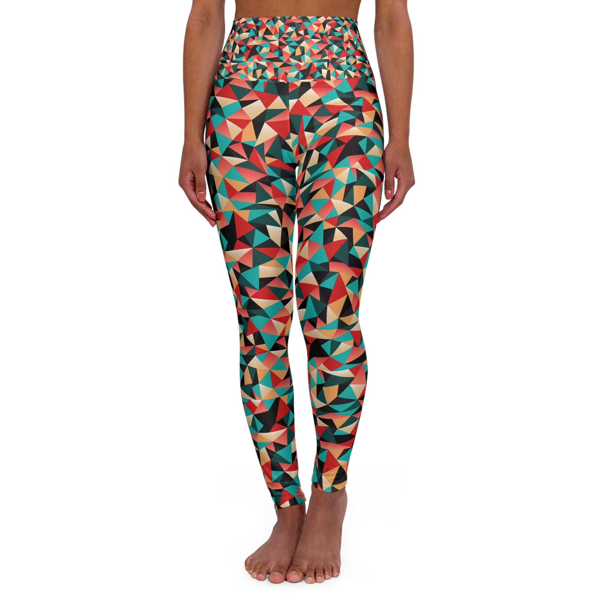 Geometric Print High Waisted Yoga Leggings for Activewear